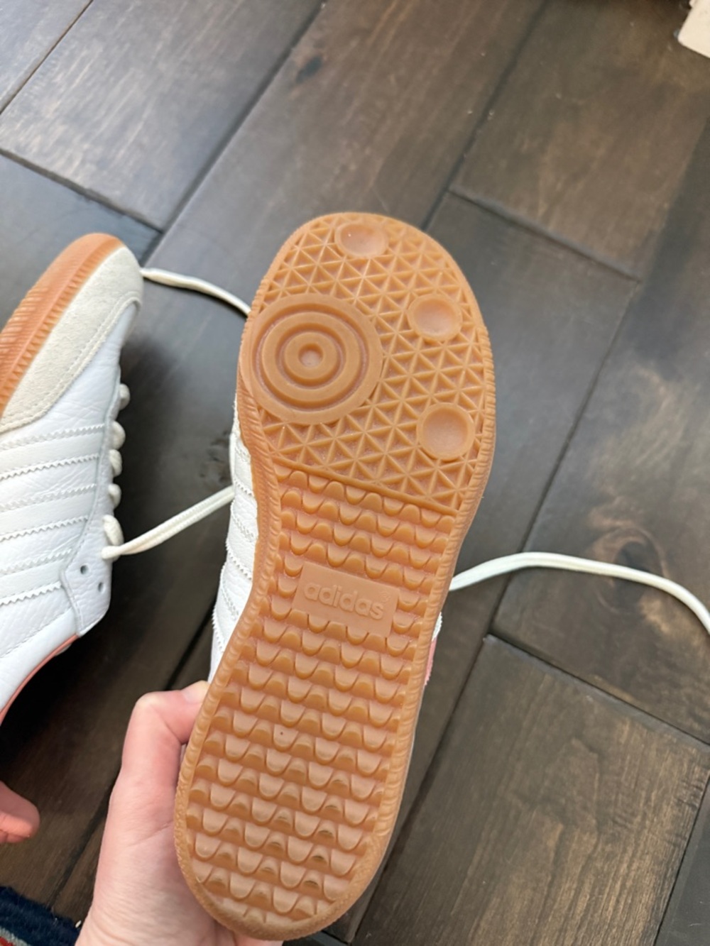 adidas Samba Leather Sneakers in White & Coral - Picture 5 of 6